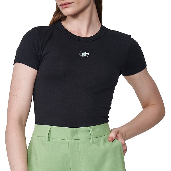 Camiseta Colcci Logo Pr25 Preto Feminino