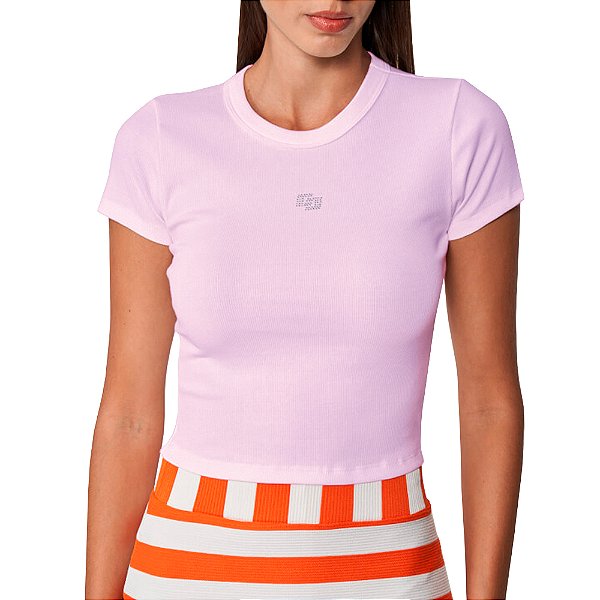 Camiseta Colcci Logo Shine Pr25 Rosa Elle Feminino