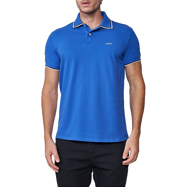 Camisa Polo Colcci Gola Pr25 Azul Urano Masculino
