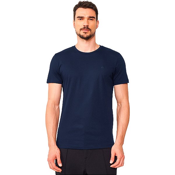Camiseta Colcci Basic Slim Pima Pr25 Azul Alya Masculino