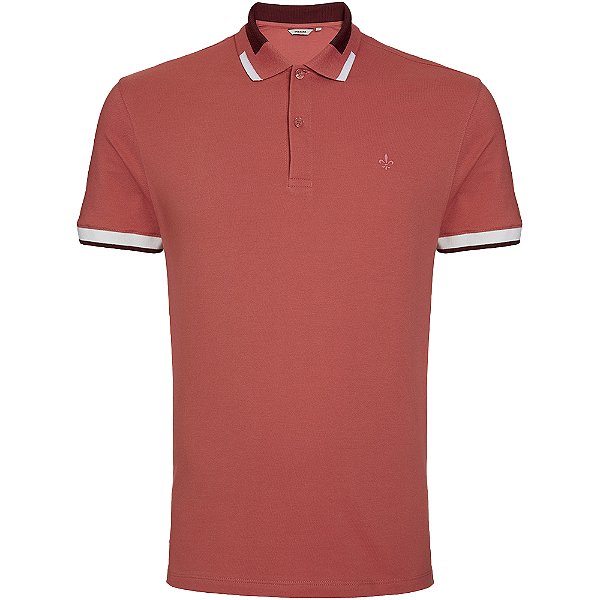 Camisa Polo Dudalina Jacquard In24 Vermelho Masculino