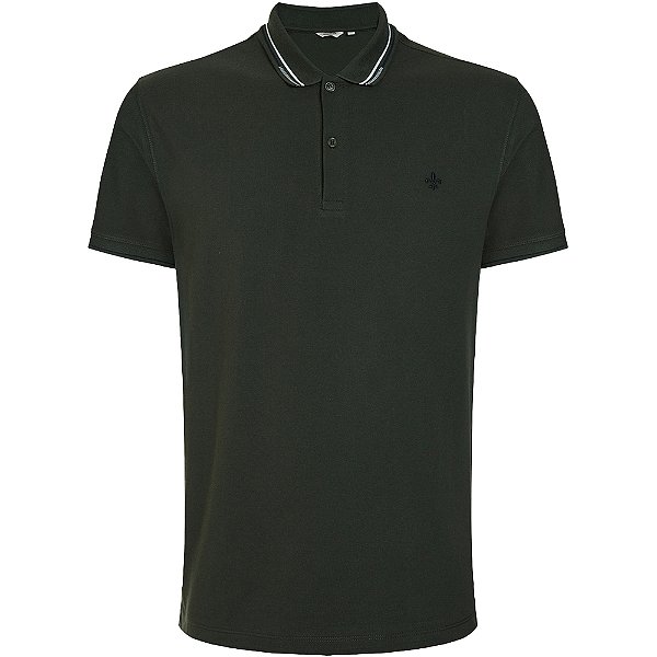 Camisa Polo Dudalina Jacquard In24 Verde Militar Masculino