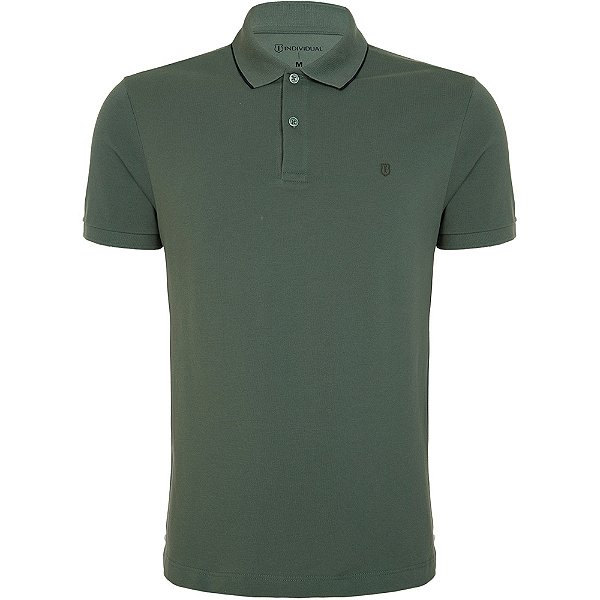 Camisa Polo Individual Basic Slim In24 Verde Masculino