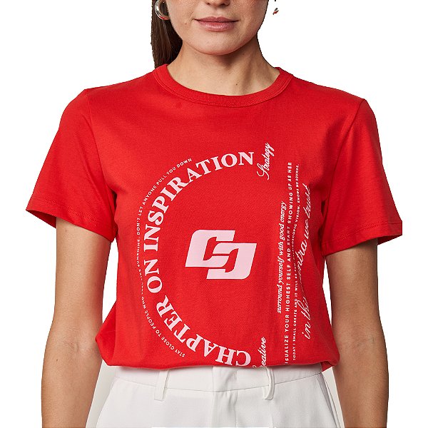 Camiseta Colcci Inspiration Ve25 Vermelho Ife Feminino