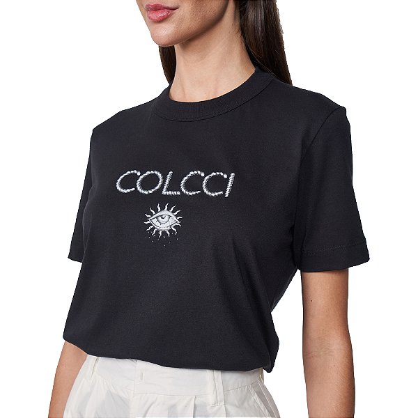 Camiseta Colcci Eye Ve25 Preto Feminino