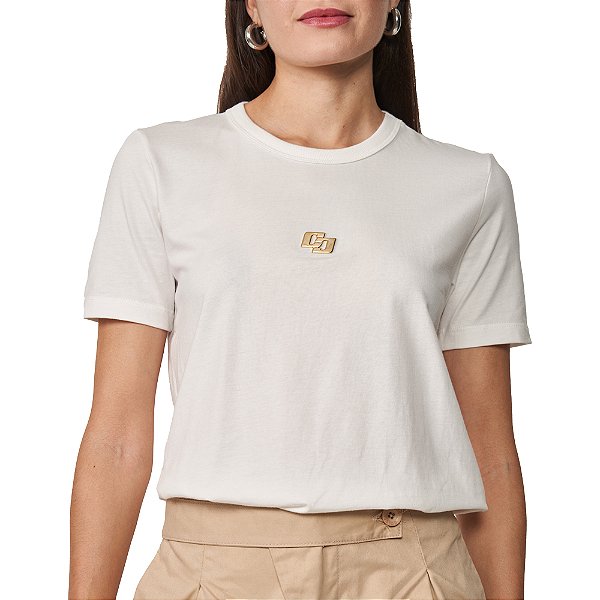 Camiseta Colcci Relevo Ve25 Off White Feminino
