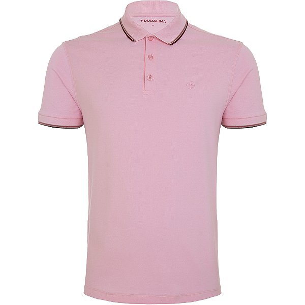Camisa Polo Dudalina Degradê In24 Rosa Claro Masculino
