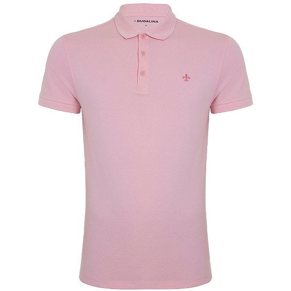Camisa Polo Dudalina Essentials In24 Rosa Claro Masculino