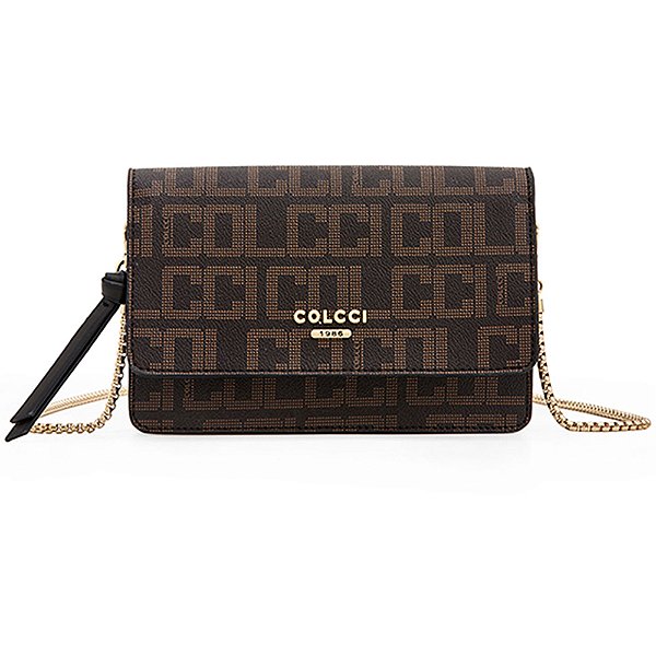 Bolsa Crossbody Colcci Monograma Pr25 Marrom Café Feminino