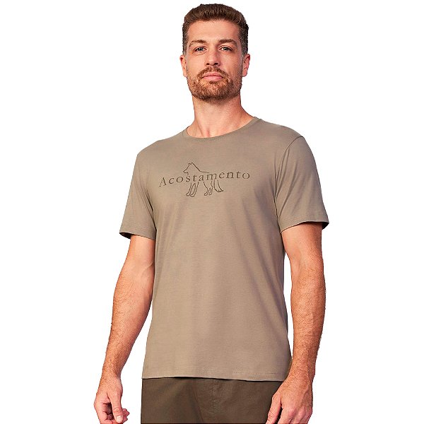 Camiseta Acostamento Casual Pr25 Bege Masculino