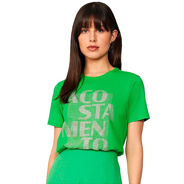 Camiseta Acostamento Shine Pr25 Verde Feminino