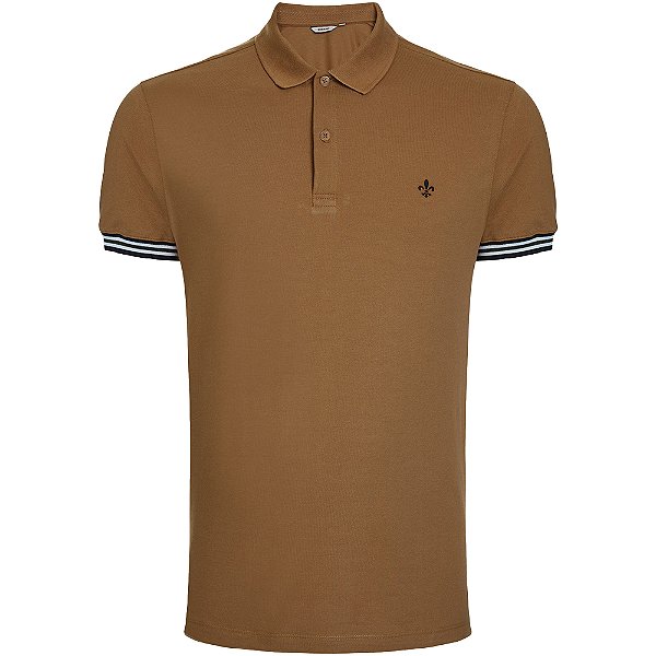 Camisa Polo Dudalina Punhos In24 Marrom Claro Masculino