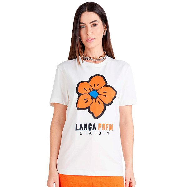 Camiseta Easy Lança Perfume Flower Ve25 Off White Feminino