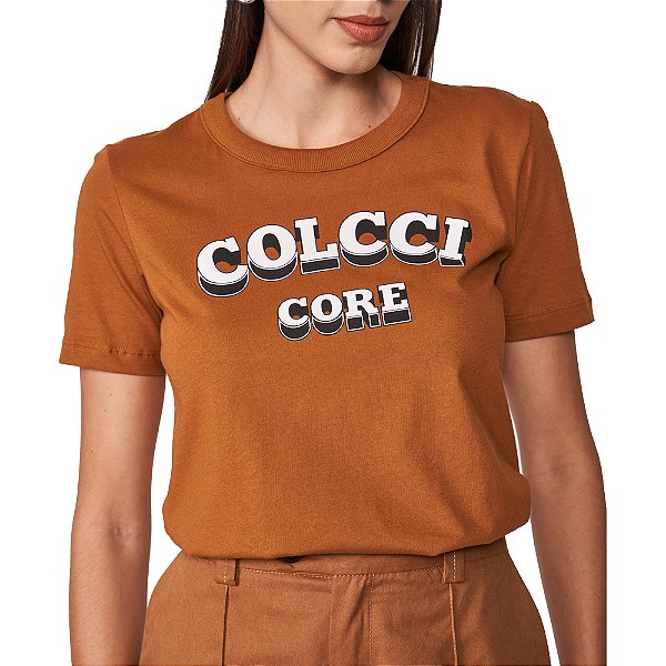 Camiseta Colcci Ve25 Marrom Drome Feminino