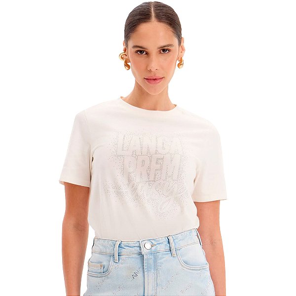 Camiseta Easy Lança Perfume Shine Ve25 Off White Feminino