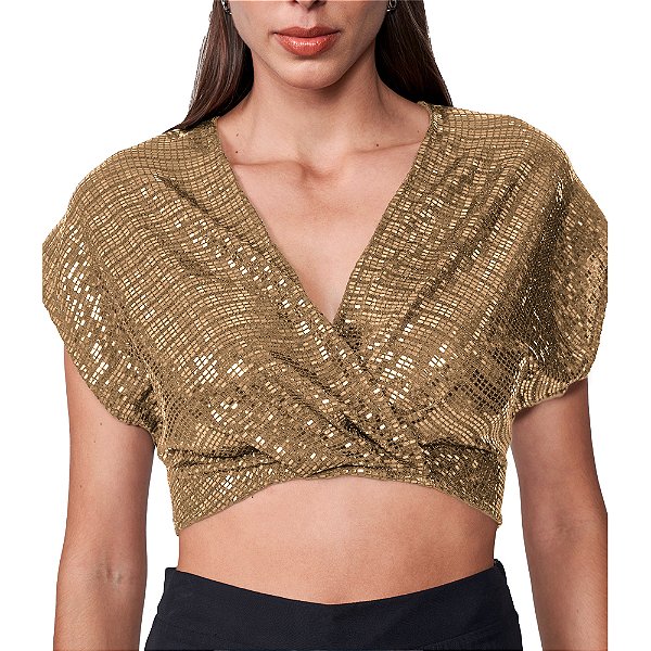 Blusa Colcci Shine Ve25 Marrom Feminino