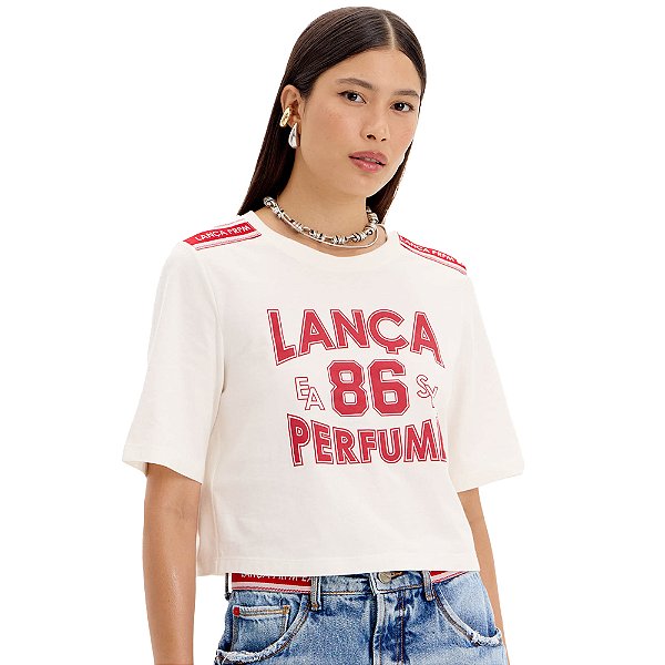 Camiseta Cropped Easy Lança Perfume Ve25 Off White Feminino