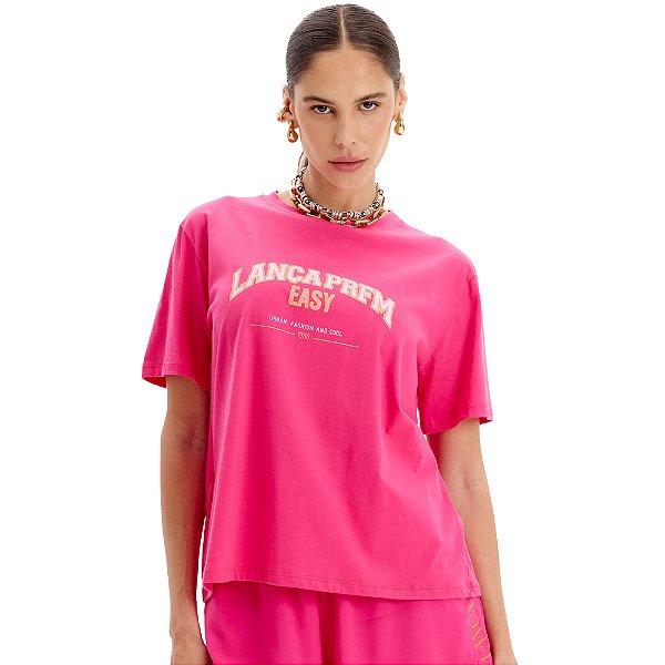 Camiseta Easy Lança Perfume Estampa Ve25 Rosa Tint Feminino