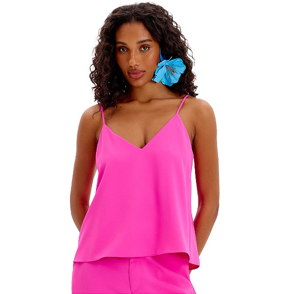 Blusa Lança Perfume Alças Ve25 Rosa Valentino Feminino