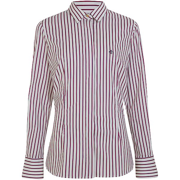 Camisa Dudalina Slim Ft Listrado Ve23 Branco Feminino