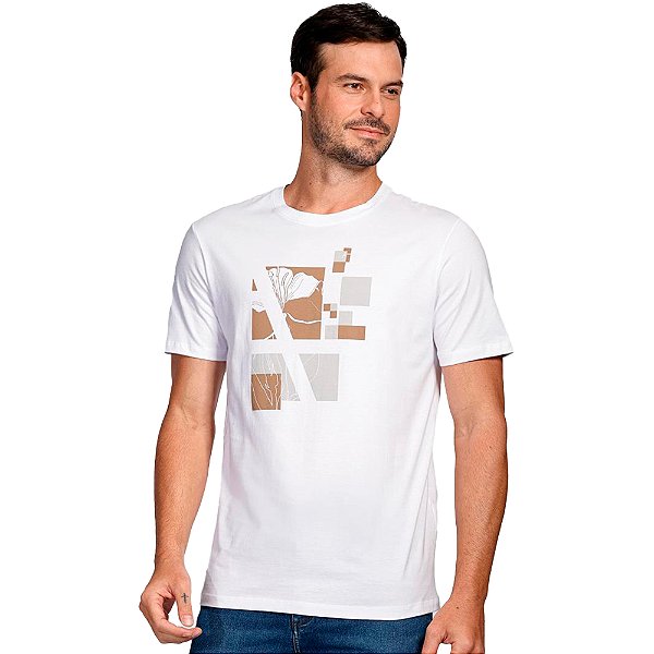 Camiseta Aramis Lirio Pixels Ve25 Branco Masculino