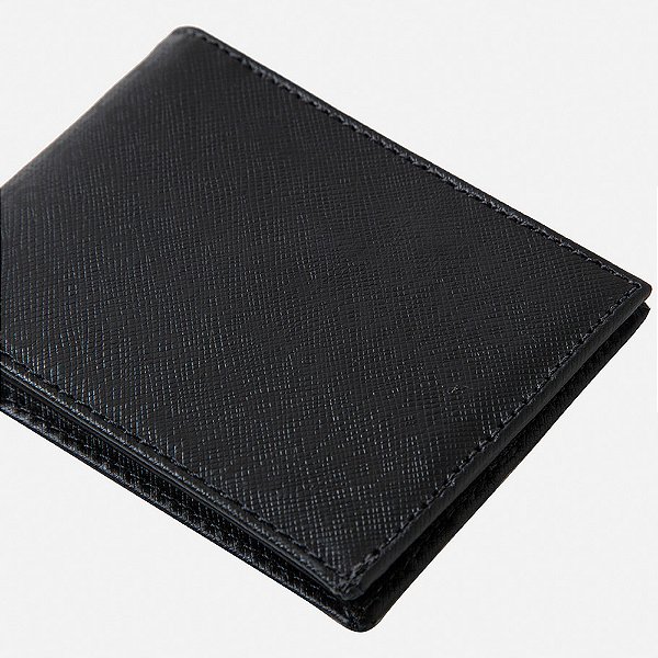 Carteira Couro John John Mini Print In24 Preto Masculino