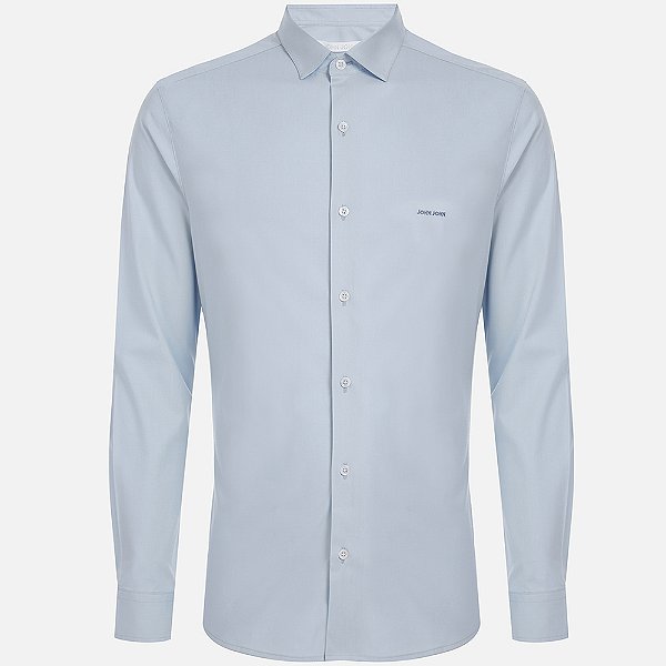 Camisa Slim John John Classic In24 Azul Claro Masculino