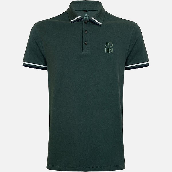 Camisa Polo John John Antibes In24 Verde Masculino
