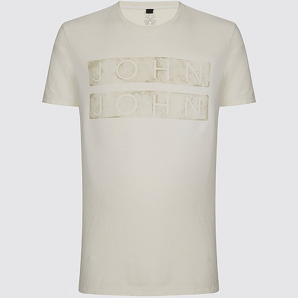 Camiseta John John Regular Plate In24 Bege Masculino