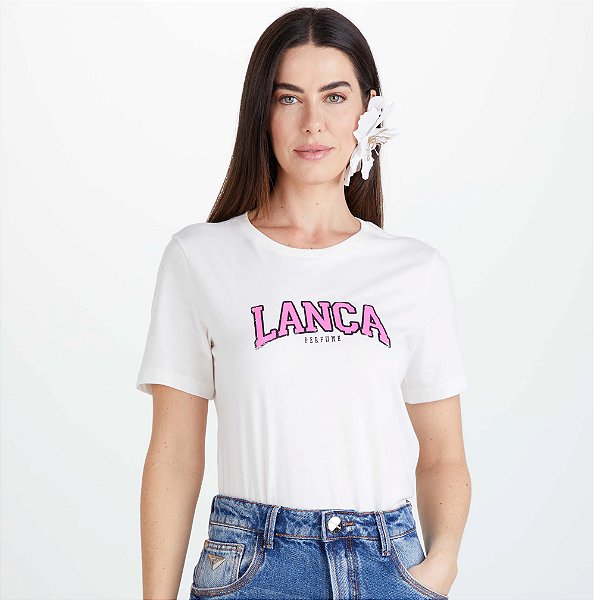 Camiseta Lança Perfume Baby Look Ve25 Off White Feminino