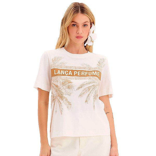 Camiseta Lança Perfume Estampada Ve25 Off White Feminino