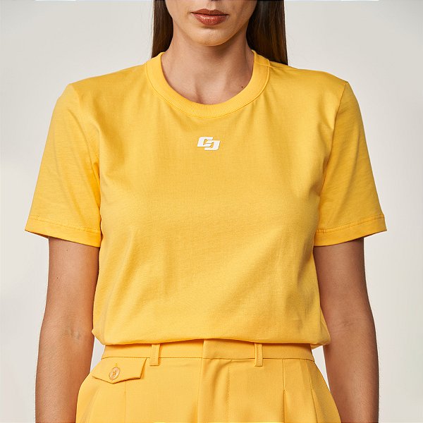 Camiseta Colcci Comfort Ve25 Amarelo Macao Feminino