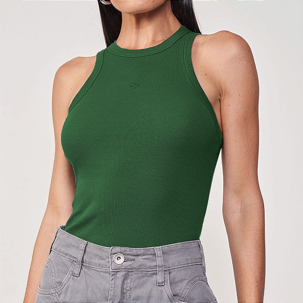 Regata Canelada Colcci Slim Pr25 Verde Feminino