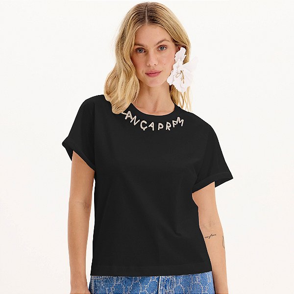 Camiseta Lança Perfume Basic Ve25 Preto Feminino