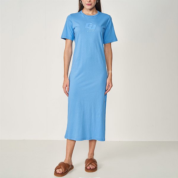 Vestido Colcci T-shirt Dress Ve25 Azul Atomic Blue Feminino