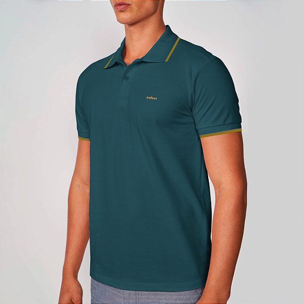Camisa Polo Colcci 2 Lines Ve25 Verde Sorte Masculino