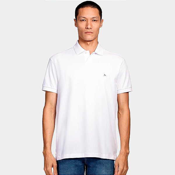 Camisa Polo Aramis Piquet Pastel Ve25 Branco Masculino
