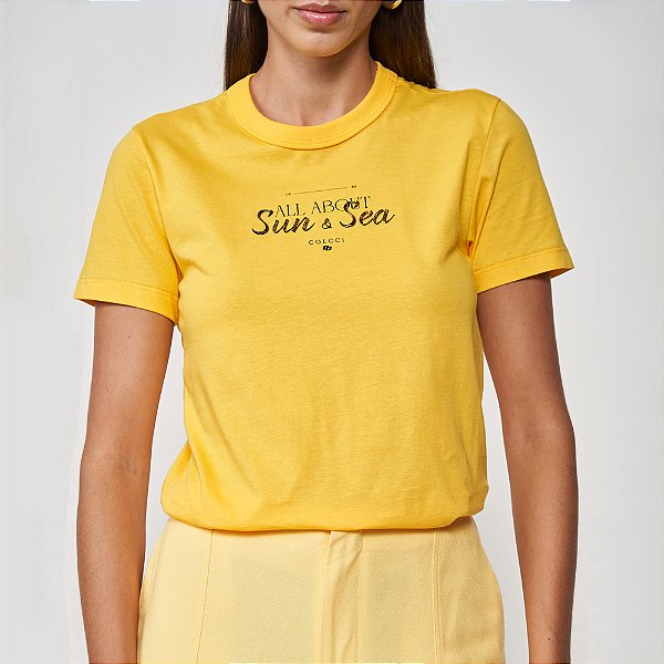 Camiseta Colcci Sun and Sea Pr25 Amarelo Mavera Feminino