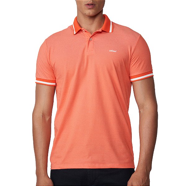 Camisa Polo Colcci Faixa Ve25 Laranja Purpurina Masculino