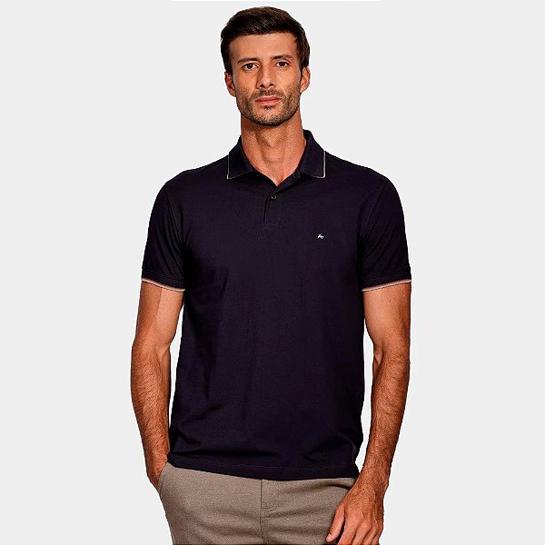 Camisa Polo Aramis Frisos Interno Ve25 Marinho Masculino