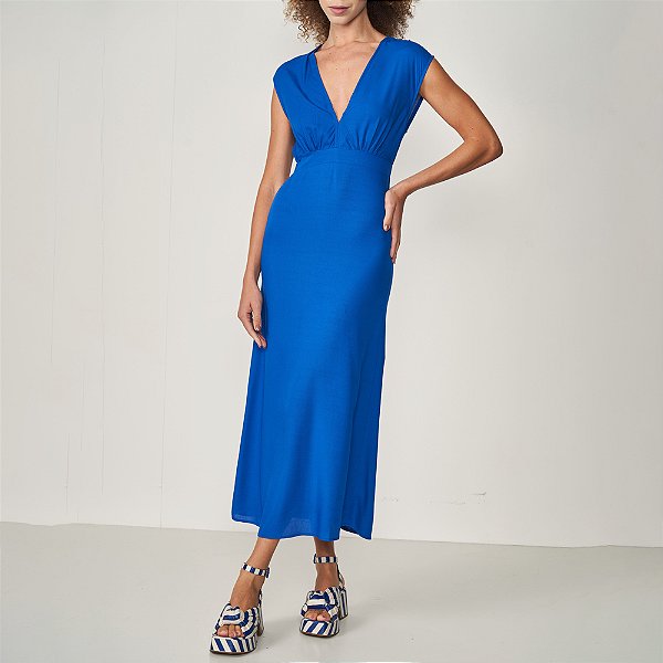 Vestido Colcci Decote Ve25 Azul Ultra Blue Feminino