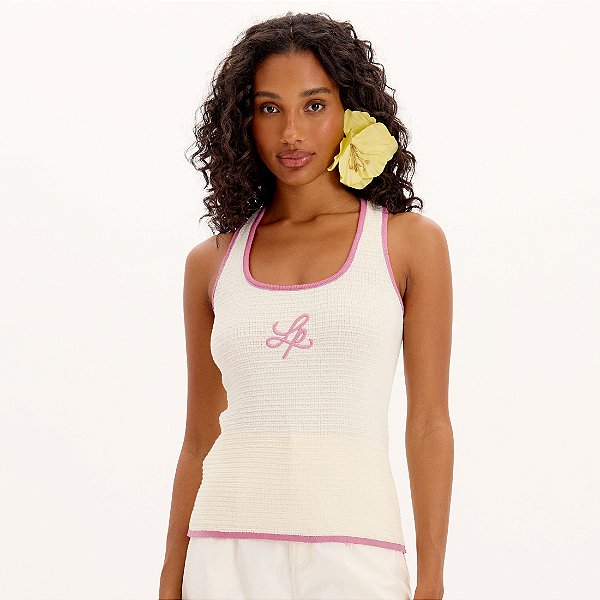 Regata Lança Perfume Tricot Nadador Ve25 Off White Feminino