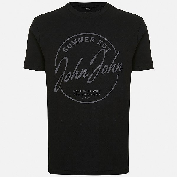 Camiseta John John Sl Summer French Ve25 Preto Masculino
