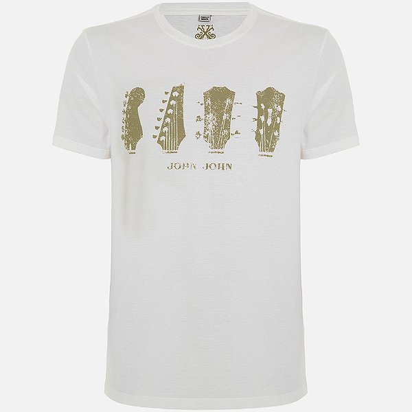 Camiseta John John Rg Four Guitars Ve25 Off White Masculino