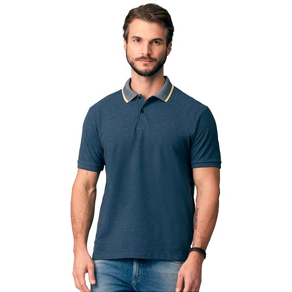 Camisa Polo Individual Piquet Comfort Ve25 Marinho Masculino