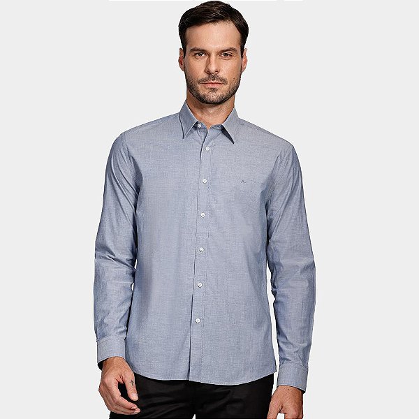 Camisa Slim Aramis Sarja Peletizada Ve25 Azul Masculino