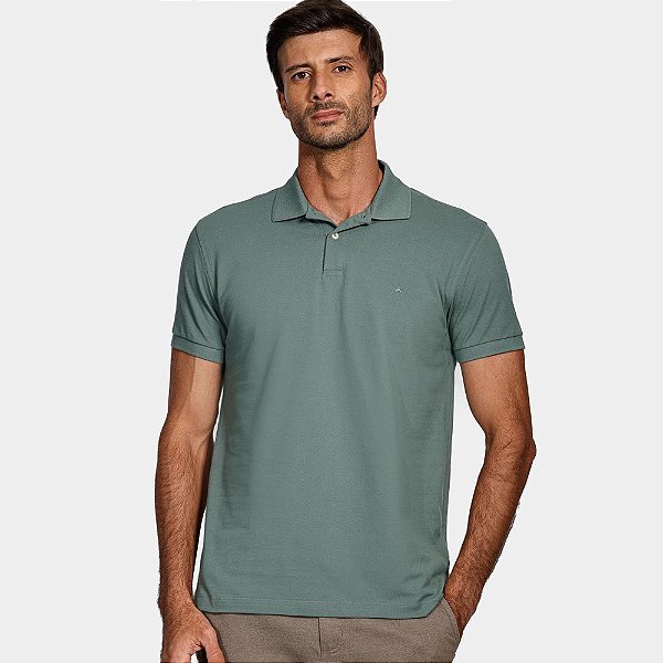 Camisa Polo Aramis Piquet Basic Ve25 Verde Agua Masculino