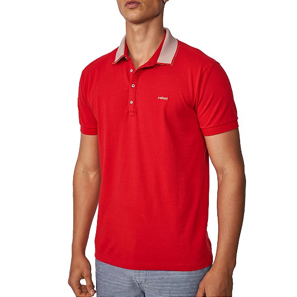 Camisa Polo Colcci Gola Ve25 Vermelho Sparkly Masculino