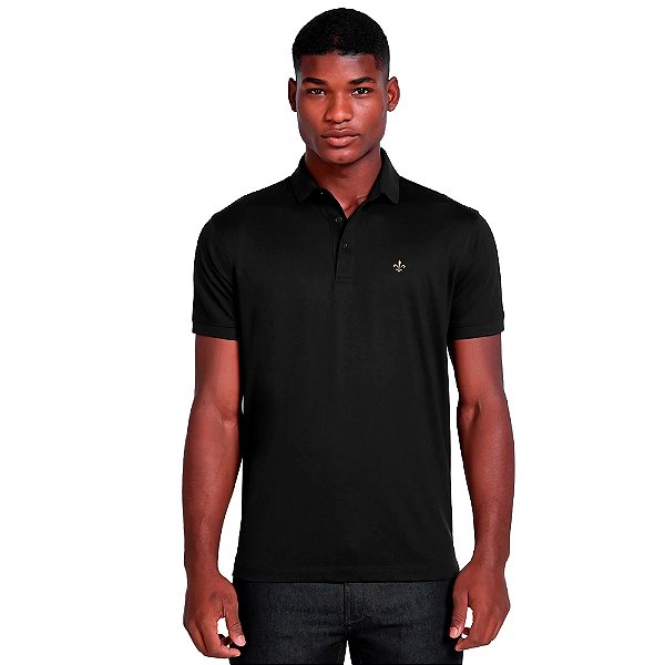 Camisa Polo Classic Dudalina Ve25 Preto Masculino