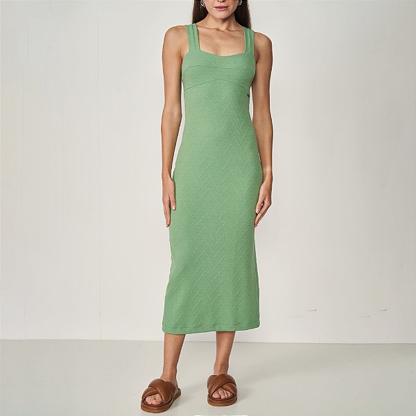 Vestido Colcci Slim Jacquard Ve25 Verde Veggir Feminino